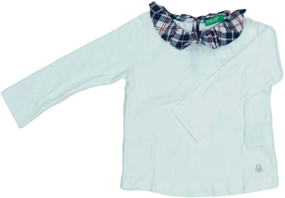 Fehér Benetton Hosszú ujjú felső EU 92 / UK 2 év / US 2T