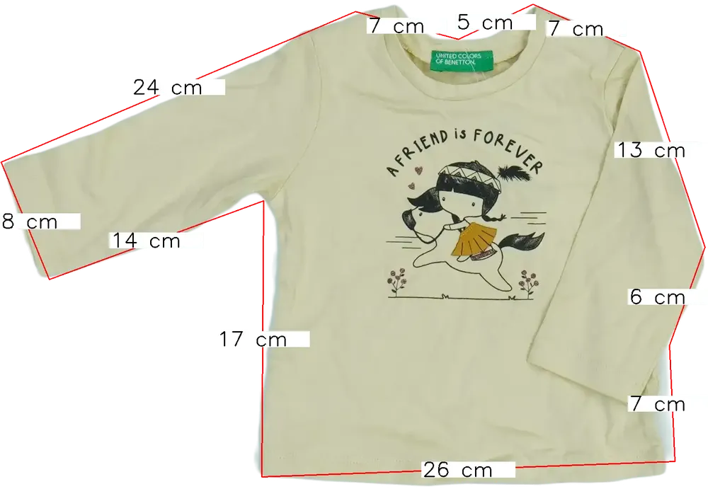 Barna Benetton Hosszú ujjú felső EU 68 / UK 3-6 hónap / US 3-6 hónap