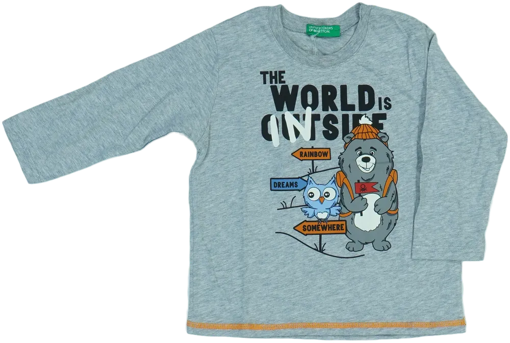 Szürke Benetton Hosszú ujjú felső EU 80 / UK 9-12 hónap / US 12 hónap