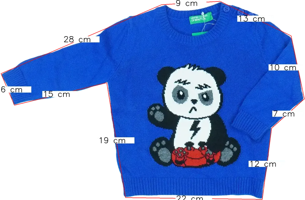 Kék Benetton Kötött pulcsi EU 74 / UK 6-9 hónap / US 6-9 hónap