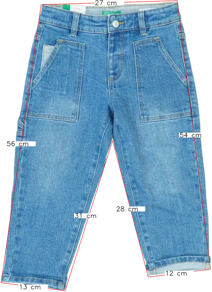Kék Benetton Farmernadrág EU 98 / UK 3 év / US 3T