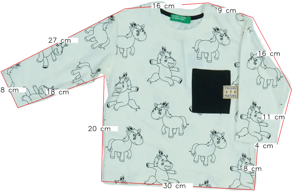 Barna Benetton Hosszú ujjú felső EU 80 / UK 9-12 hónap / US 12 hónap