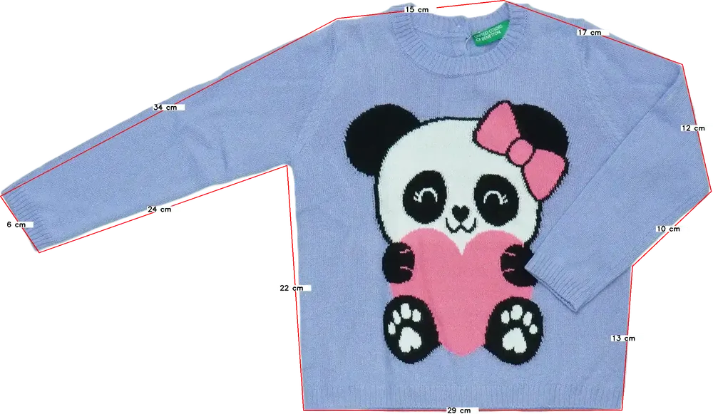 Lila Benetton Kötött pulcsi EU 92 / UK 2 év / US 2T