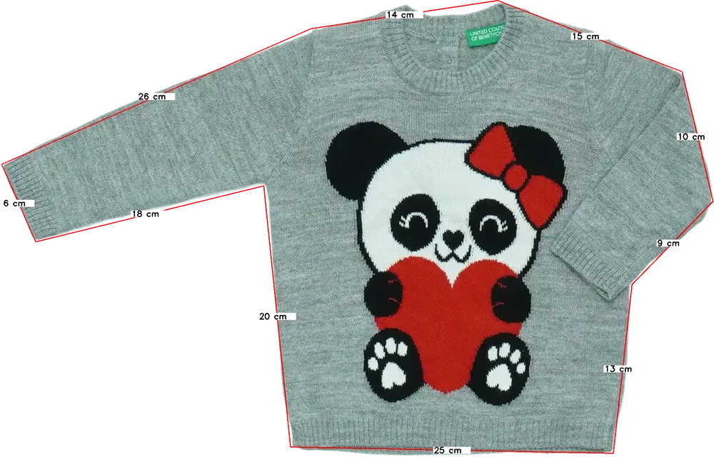 Szürke Benetton Kötött pulcsi EU 80 / UK 9-12 hónap / US 12 hónap