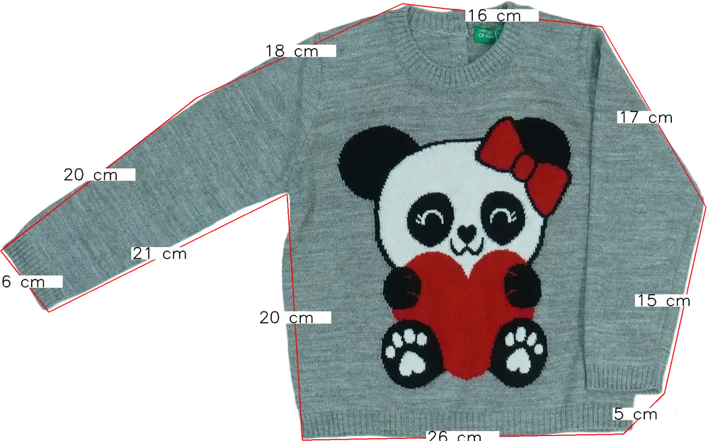 Szürke Benetton Pulóver EU 98 / UK 3 év / US 3T