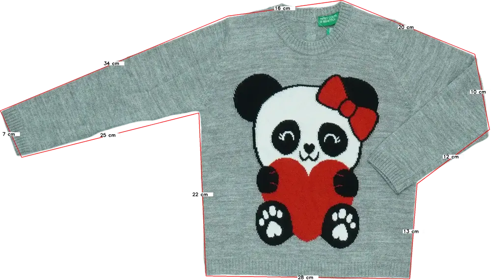 Szürke Benetton Kötött pulcsi EU 92 / UK 2 év / US 2T