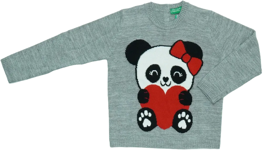 Szürke Benetton Kötött pulcsi EU 92 / UK 2 év / US 2T