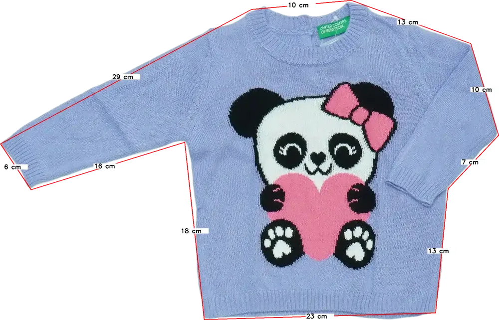 Lila Benetton Kötött pulcsi EU 74 / UK 6-9 hónap / US 6-9 hónap