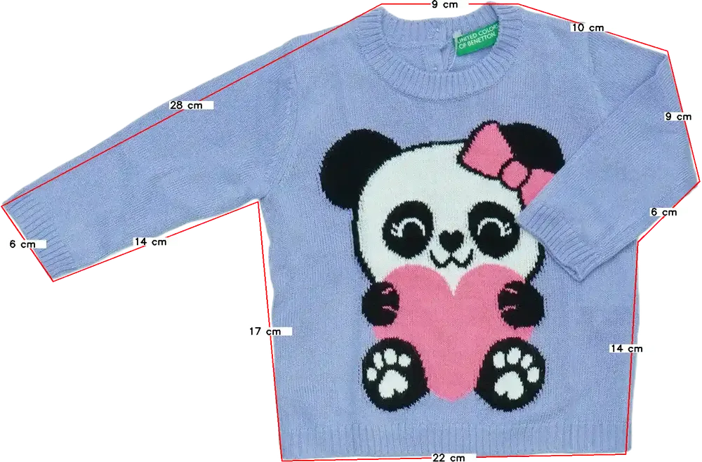 Lila Benetton Kötött pulcsi EU 68 / UK 3-6 hónap / US 3-6 hónap