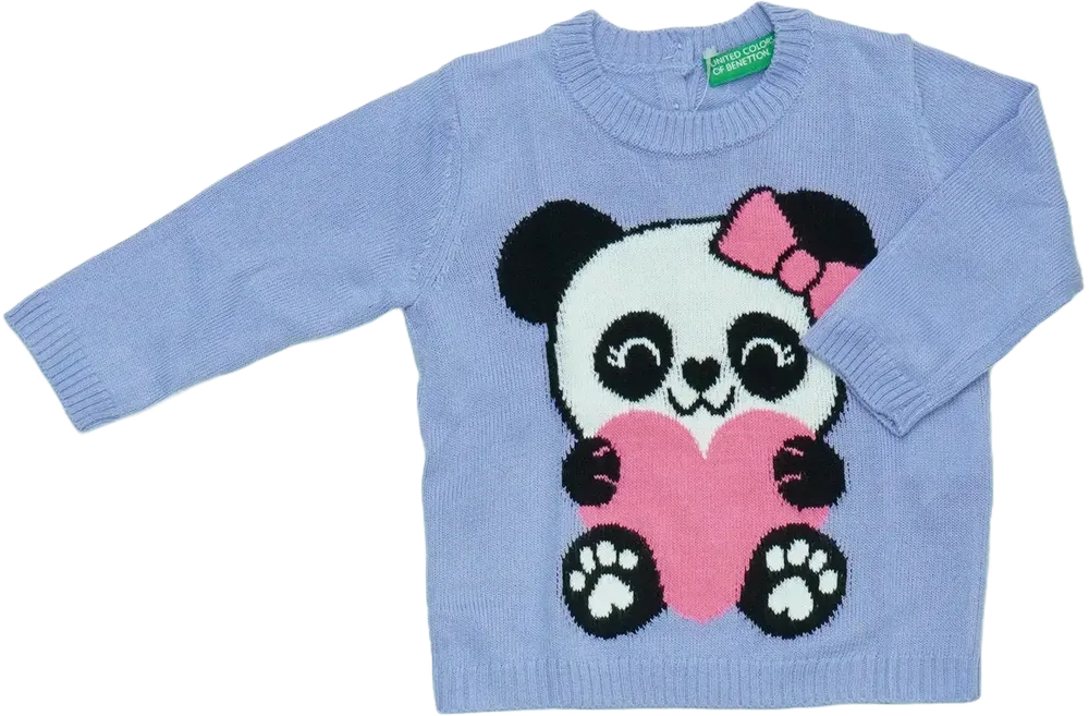 Lila Benetton Kötött pulcsi EU 68 / UK 3-6 hónap / US 3-6 hónap