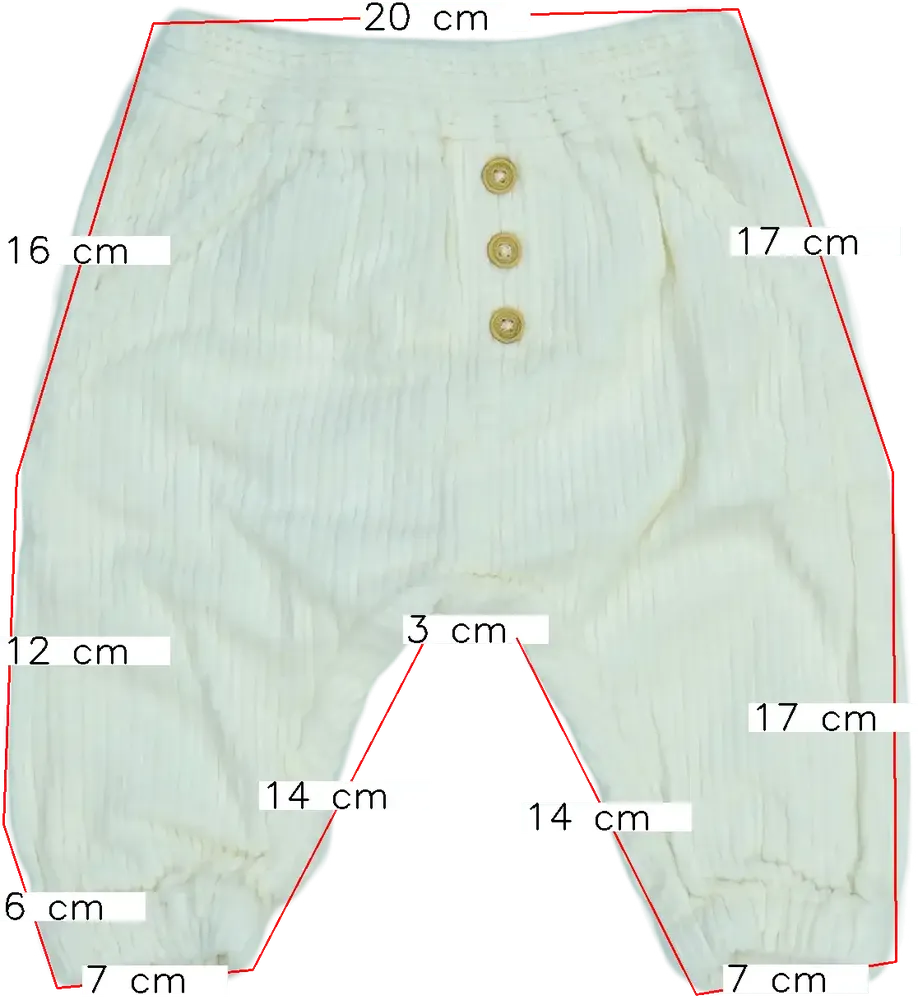 Fehér Benetton Baby nadrág EU 68 / UK 3-6 hónap / US 3-6 hónap