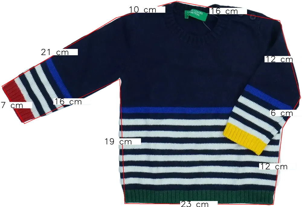 Többszínű Benetton Kötött pulcsi EU 68 / UK 3-6 hónap / US 3-6 hónap