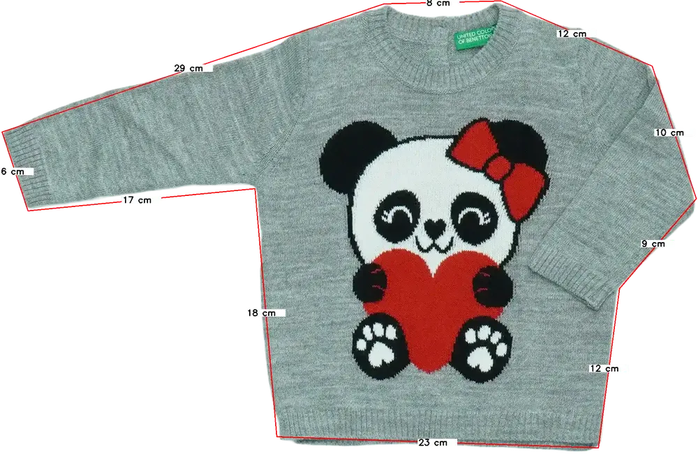 Szürke Benetton Kötött pulcsi EU 74 / UK 6-9 hónap / US 6-9 hónap