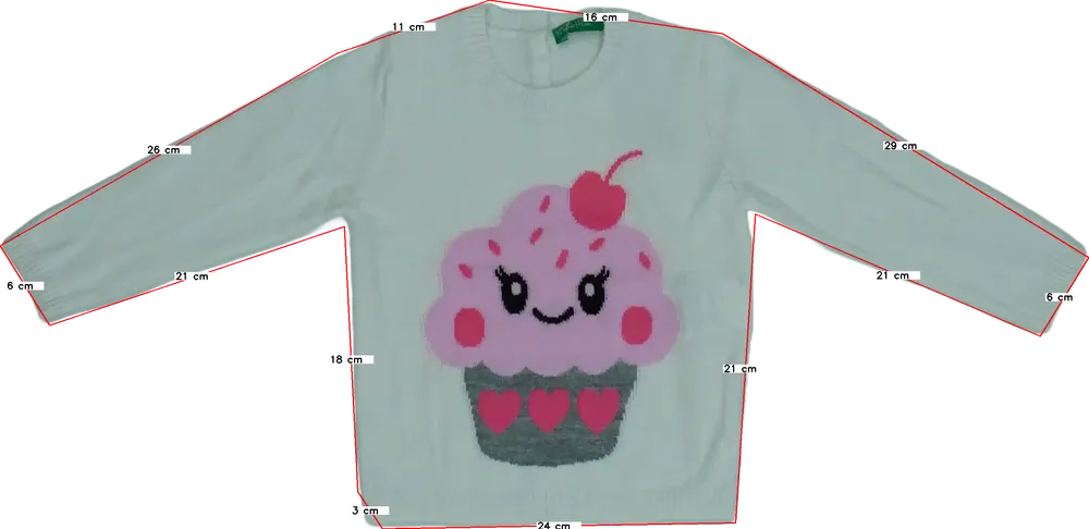 Fehér Benetton Kötött pulcsi EU 86 / UK 12-18 hónap / US 18 hónap