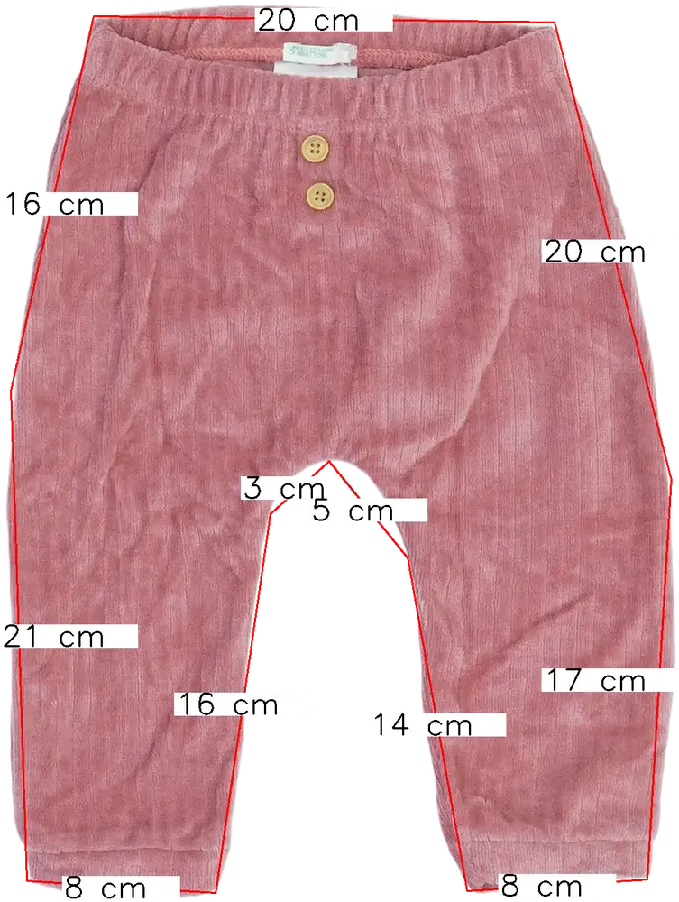 Rózsaszín Benetton Baby nadrág EU 74 / UK 6-9 hónap / US 6-9 hónap