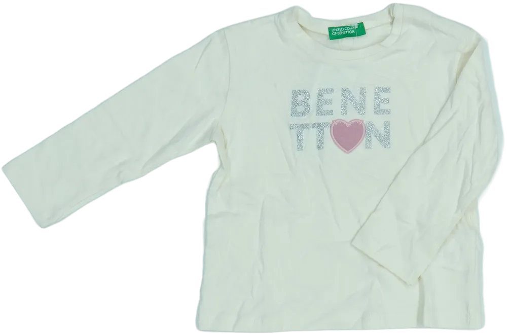 Fehér Benetton Hosszú ujjú felső EU 86 / UK 12-18 hónap / US 18 hónap