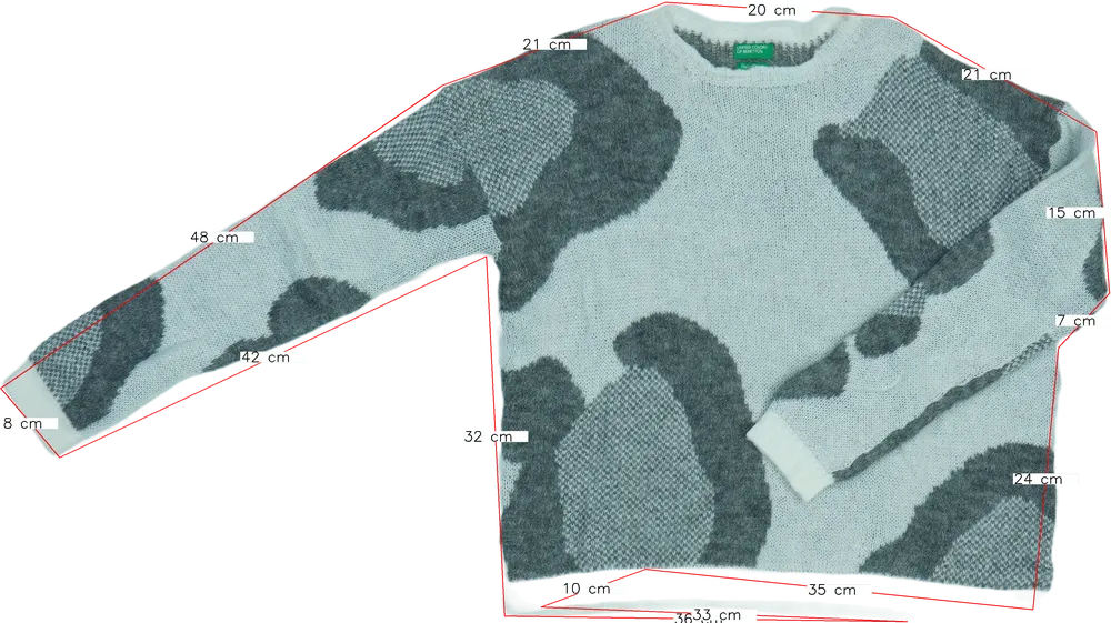 Fehér Benetton Kötött pulcsi EU 152 / UK 12 év / US 12 év/L