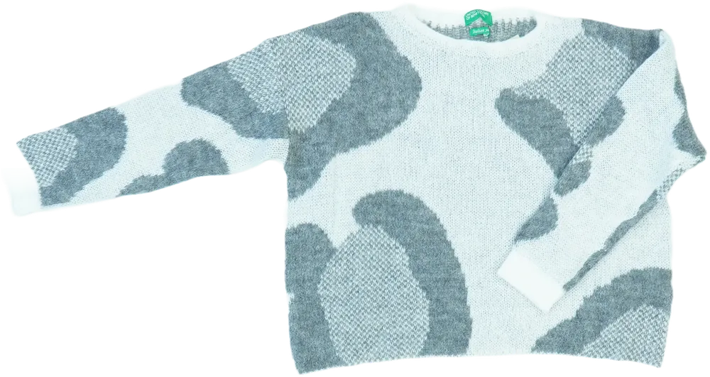 Fehér Benetton Kötött pulcsi EU 122 / UK 7 év / US 7 év/M