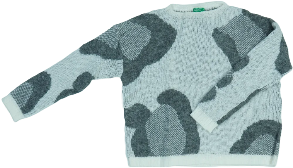 Fehér Benetton Kötött pulcsi EU 134 / UK 9 év / US 9 év/L