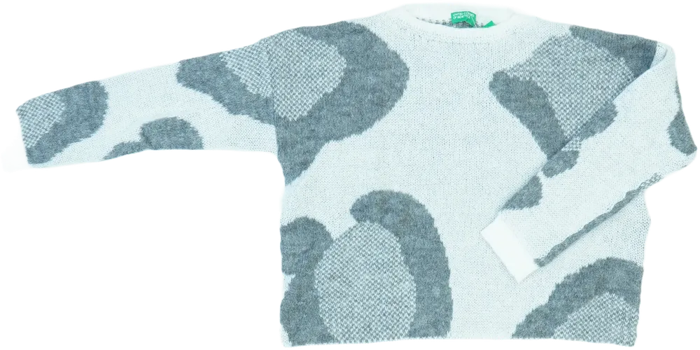 Fehér Benetton Kötött pulcsi EU 128 / UK 8 év / US 8 év/M