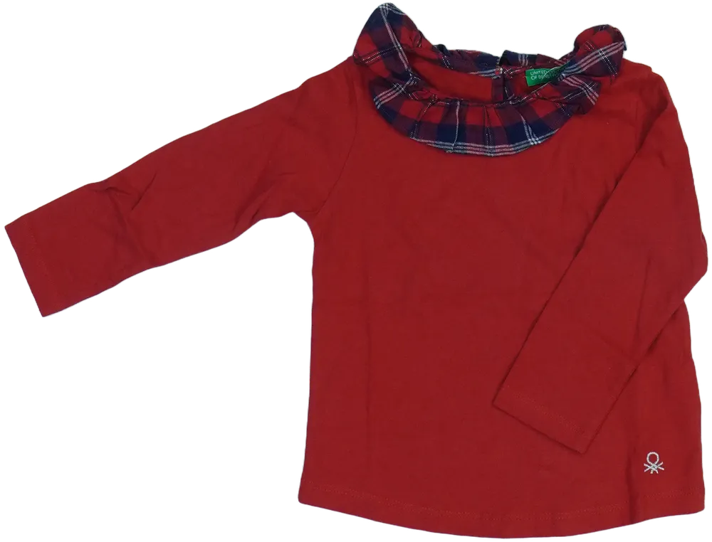 Piros Benetton Hosszú ujjú felső EU 86 / UK 12-18 hónap / US 18 hónap