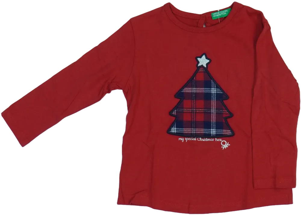 Piros Benetton Hosszú ujjú felső EU 92 / UK 2 év / US 2T