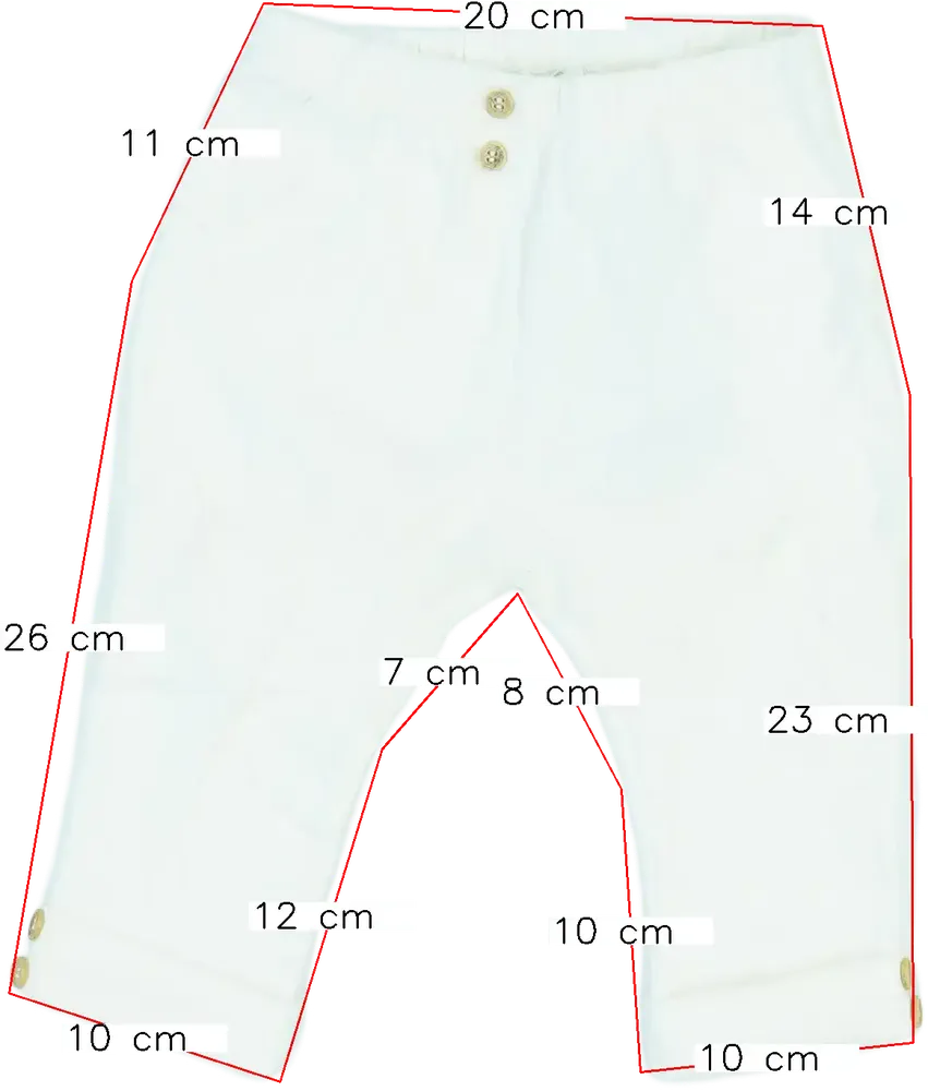 Fehér Benetton Baby nadrág EU 74 / UK 6-9 hónap / US 6-9 hónap