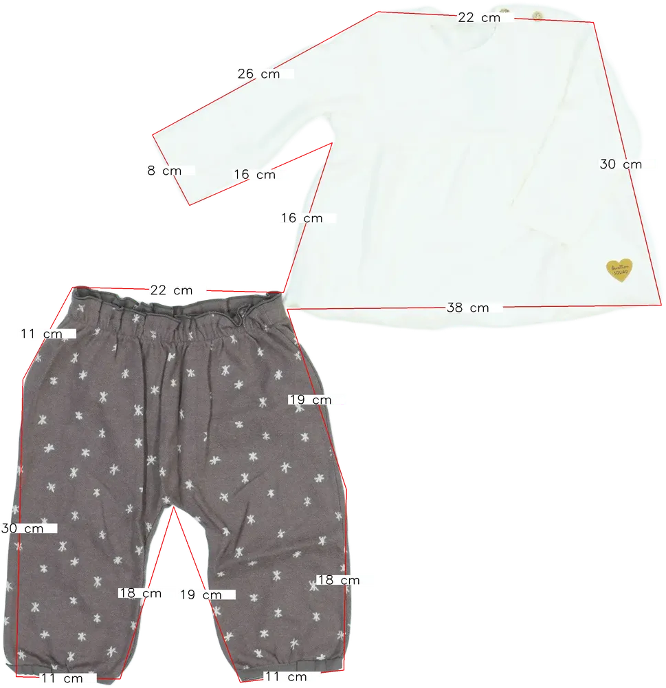 Brown Benetton 2-piece set - Top &amp; Bottom EU 80 / UK 9-12 months / US 12 months