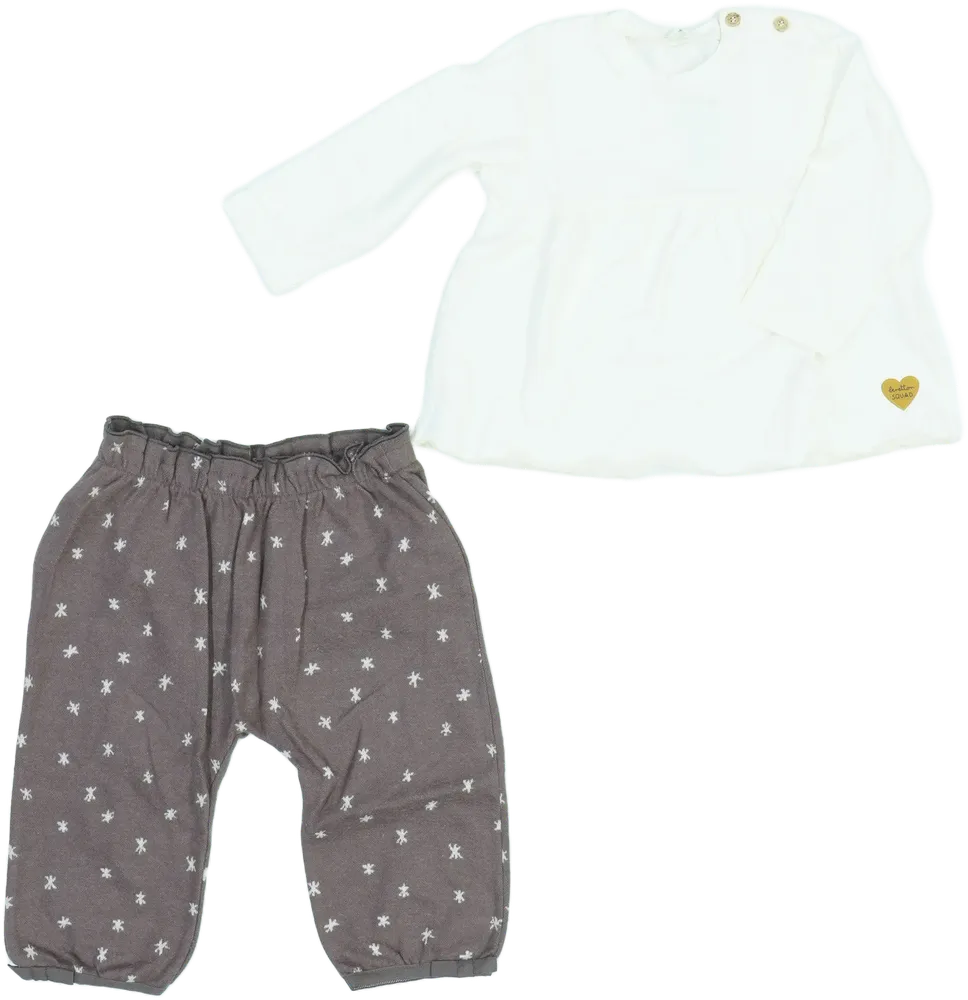 Brown Benetton 2-piece set - Top &amp; Bottom EU 80 / UK 9-12 months / US 12 months