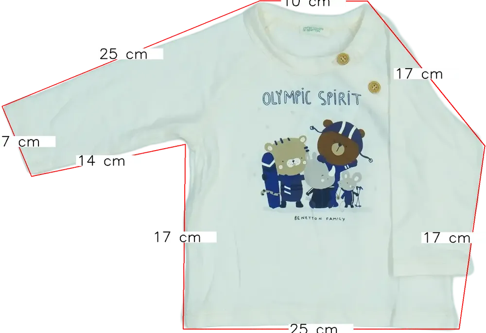 Barna Benetton Hosszú ujjú felső EU 62 / UK 0-3 hónap / US 0-3 hónap