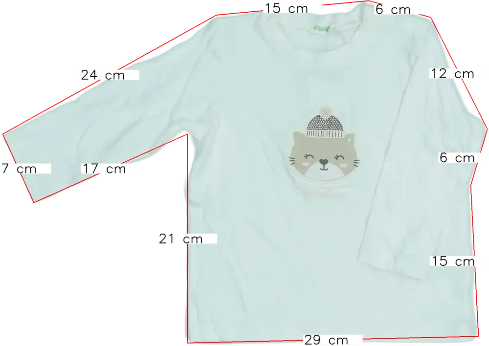 Fehér Benetton Hosszú ujjú felső EU 80 / UK 9-12 hónap / US 12 hónap