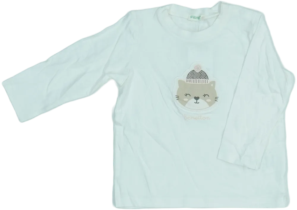 Fehér Benetton Hosszú ujjú felső EU 80 / UK 9-12 hónap / US 12 hónap