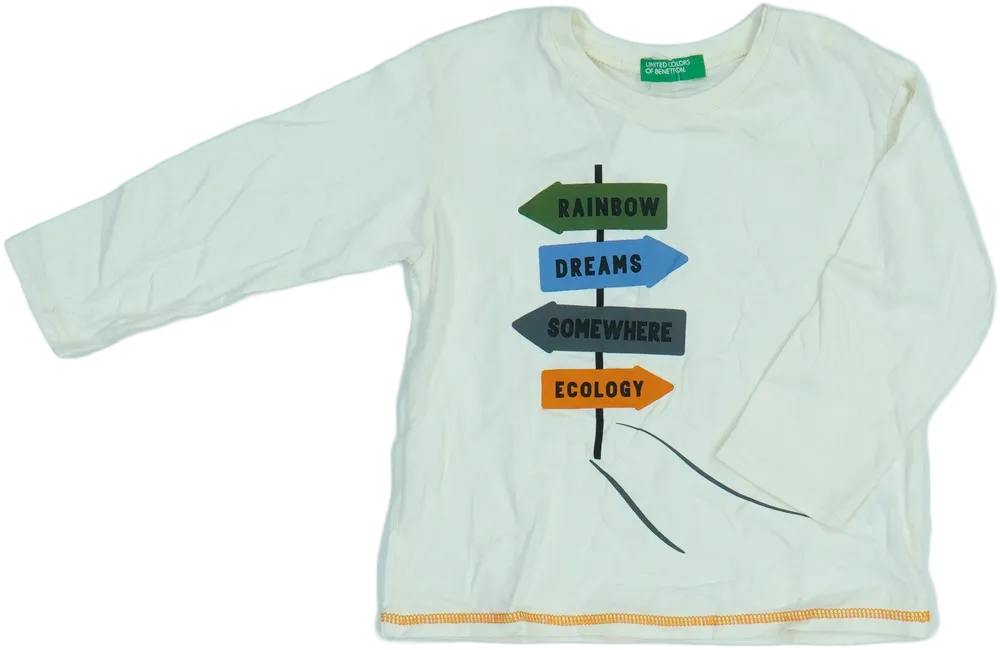 Fehér Benetton Hosszú ujjú felső EU 86 / UK 12-18 hónap / US 18 hónap