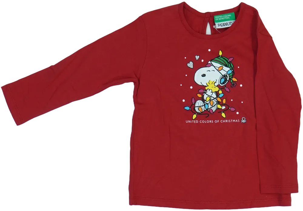 Bordó Benetton Hosszú ujjú felső EU 92 / UK 2 év / US 2T