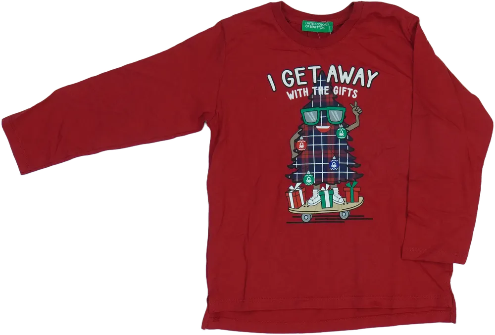 Bordó Benetton Hosszú ujjú felső EU 92 / UK 2 év / US 2T