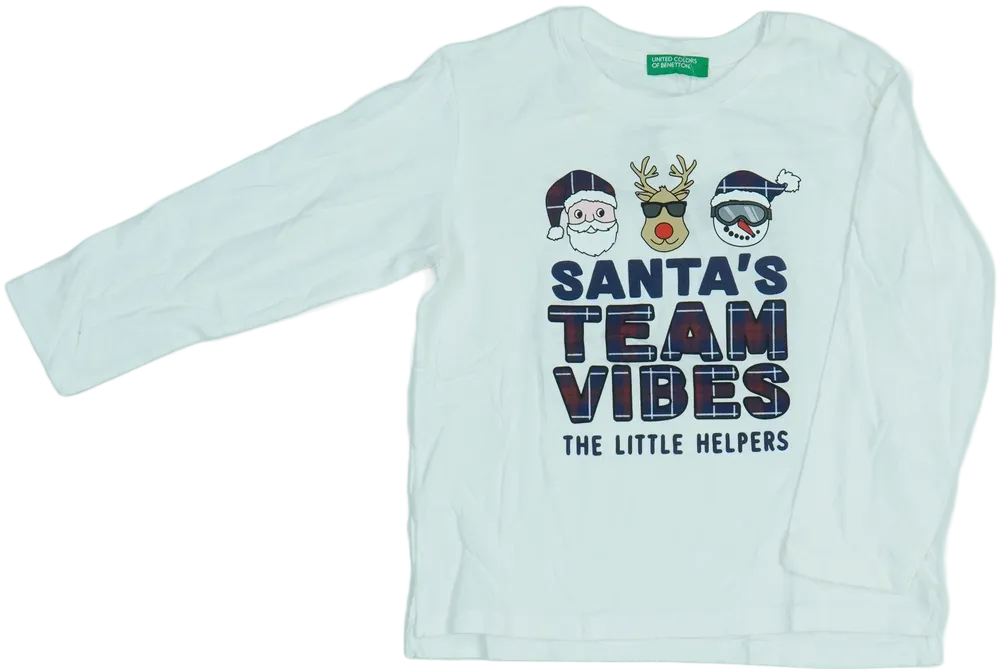 Fehér Benetton Hosszú ujjú felső EU 98 / UK 3 év / US 3T