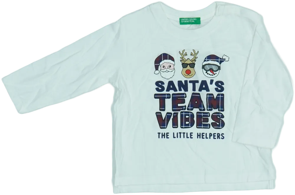 Fehér Benetton Hosszú ujjú felső EU 80 / UK 9-12 hónap / US 12 hónap