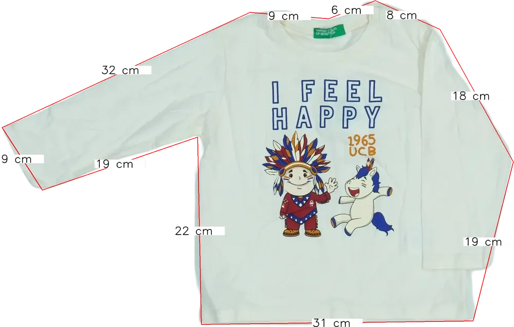 Barna Benetton Hosszú ujjú felső EU 86 / UK 12-18 hónap / US 18 hónap