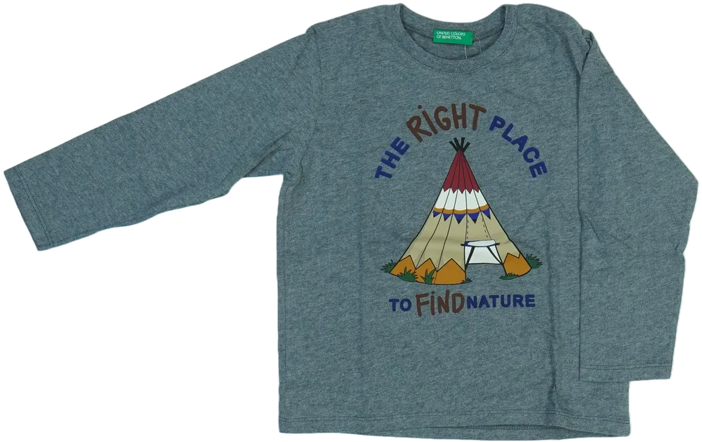 Szürke Benetton Hosszú ujjú felső EU 98 / UK 3 év / US 3T