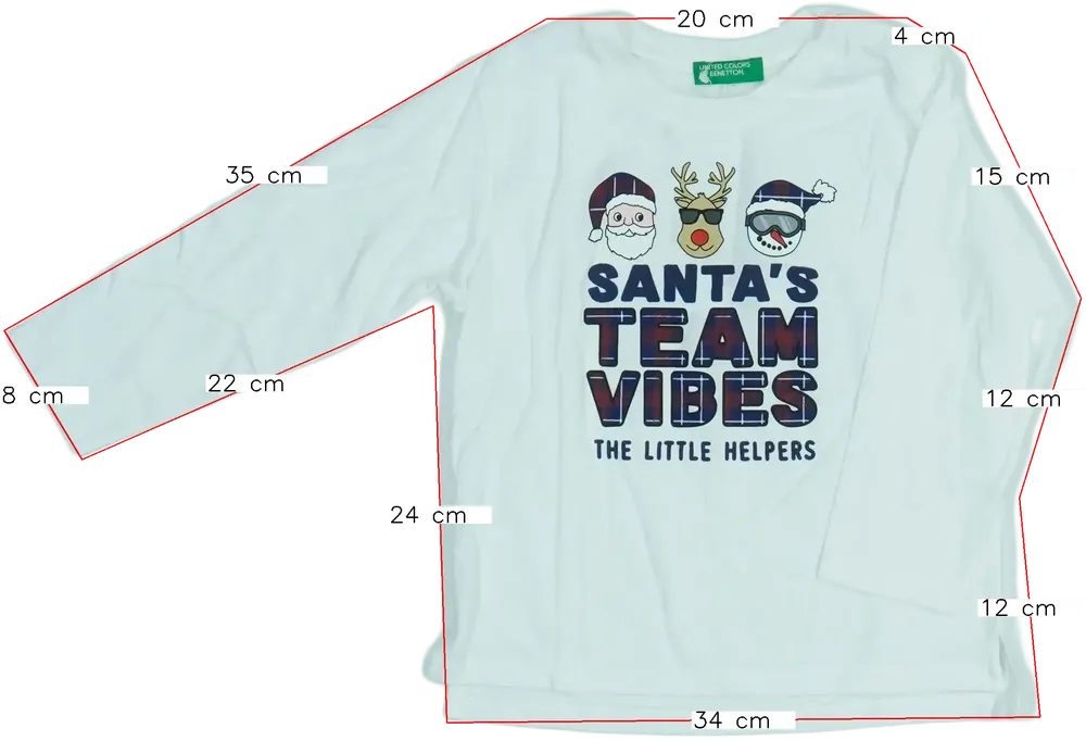 Fehér Benetton Hosszú ujjú felső EU 86 / UK 12-18 hónap / US 18 hónap