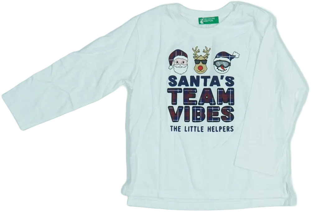 Fehér Benetton Hosszú ujjú felső EU 86 / UK 12-18 hónap / US 18 hónap