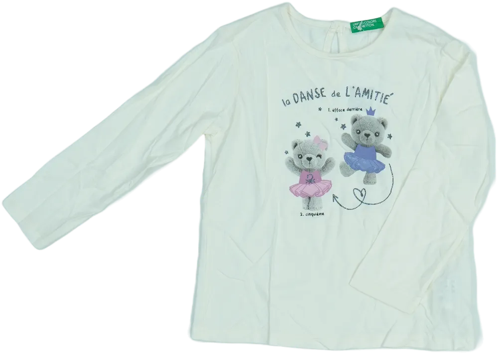 Fehér Benetton Hosszú ujjú felső EU 98 / UK 3 év / US 3T