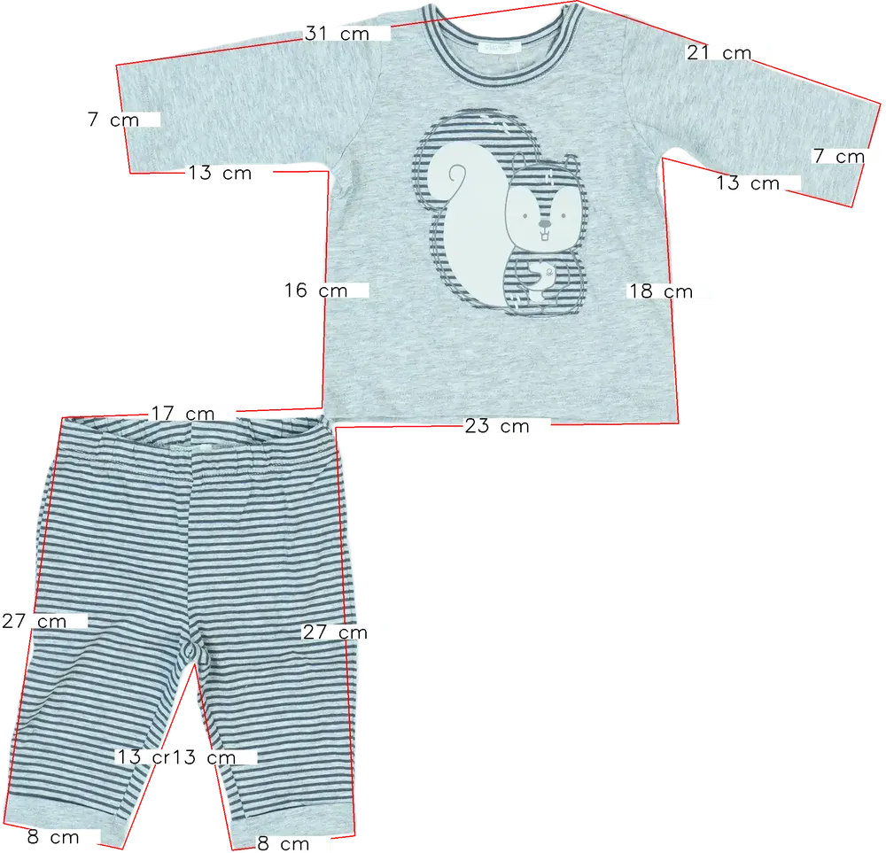 Szürke Benetton 2 részes szett - Felsőruházat és nadrág EU 62 / UK 0-3 hónap / US 0-3 hónap