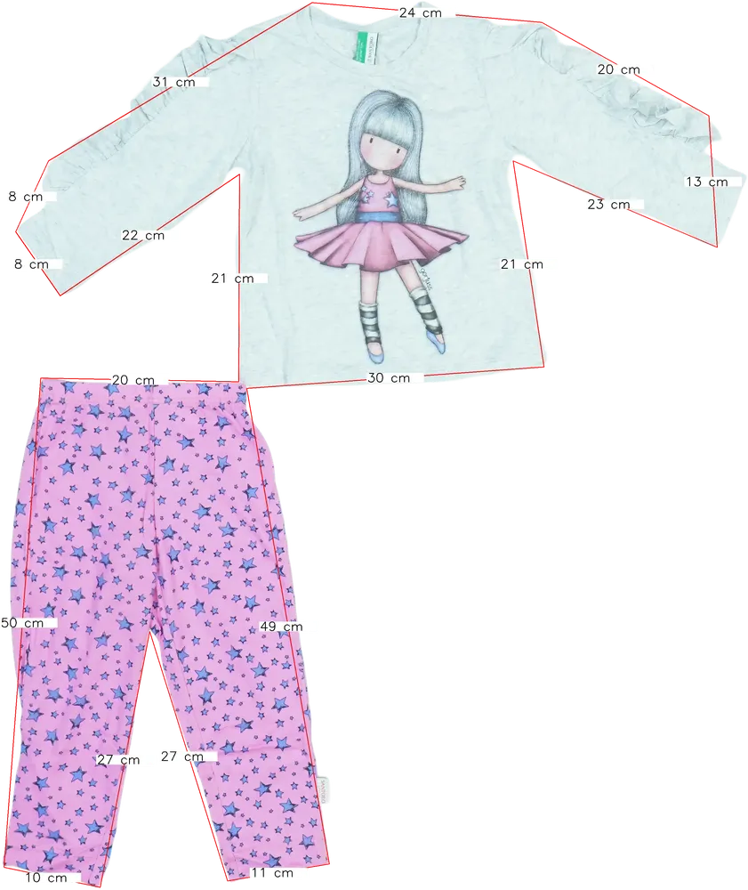 Multicoloured Benetton 2-piece set - Top &amp; Bottom EU 92 / UK 2 years / US 2T