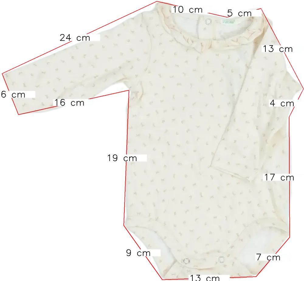 Rózsaszín Benetton Hosszú ujjú body EU 62 / UK 0-3 hónap / US 0-3 hónap