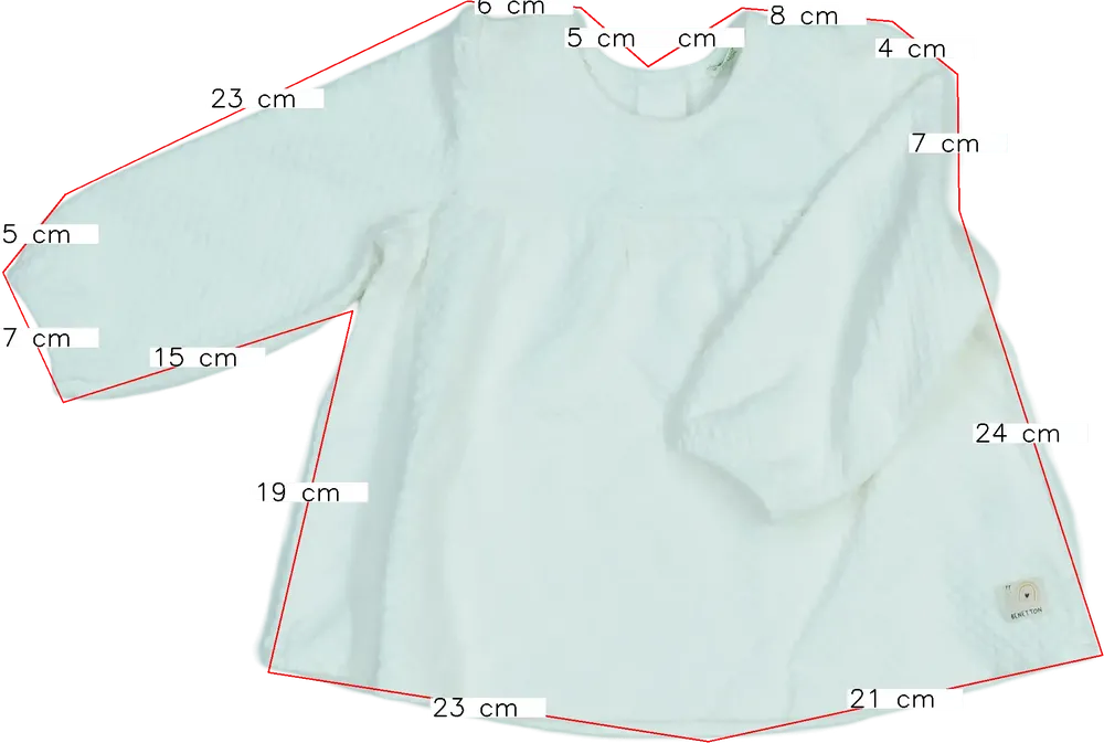 Fehér Benetton Ruha EU 80 / UK 9-12 hónap / US 12 hónap