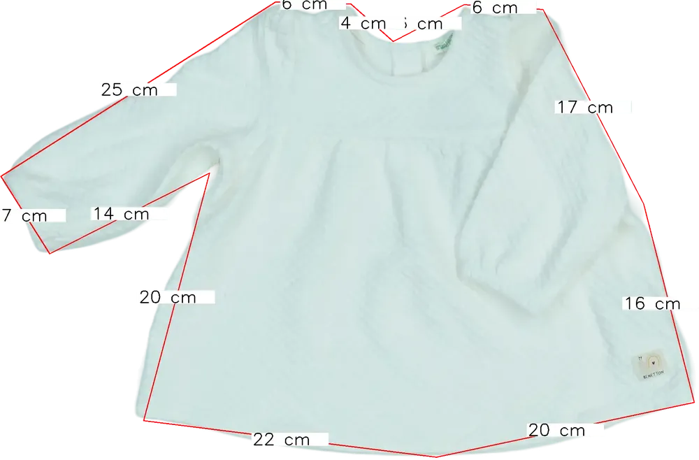 Fehér Benetton Ruha EU 74 / UK 6-9 hónap / US 6-9 hónap