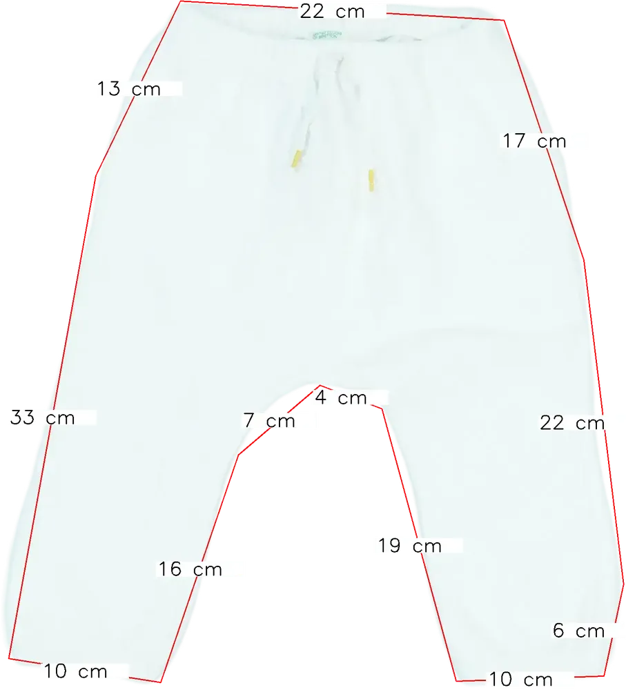 Fehér Benetton Baby nadrág EU 80 / UK 9-12 hónap / US 12 hónap
