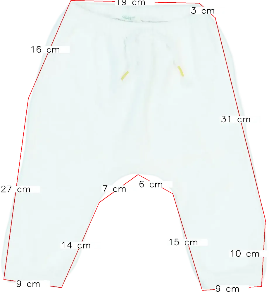 Fehér Benetton Baby nadrág EU 74 / UK 6-9 hónap / US 6-9 hónap