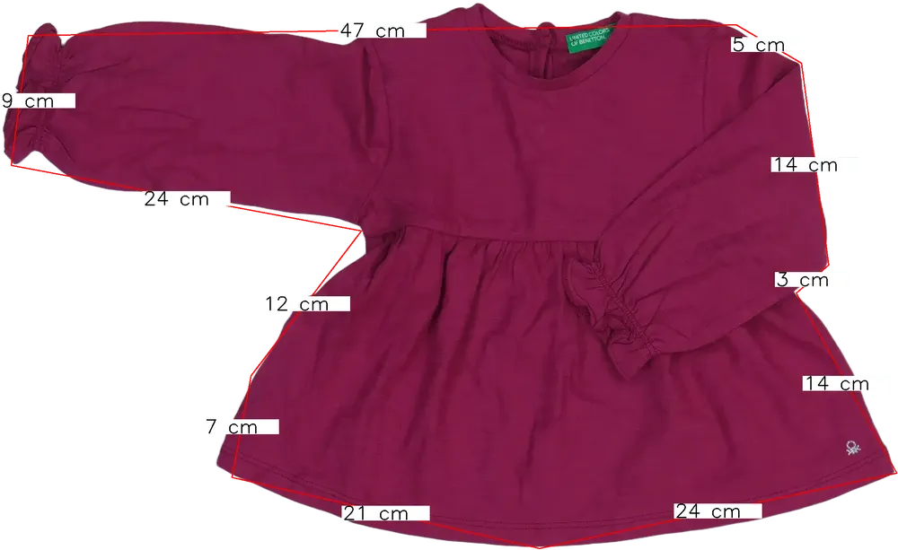 Rózsaszín Benetton Ruha EU 86 / UK 12-18 hónap / US 18 hónap